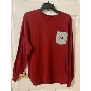 Southern Marsh Men's Medium Long Sleeve Pocket Tee T-Shirt Maroon